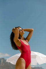 Ines Swimsuit in Bordeaux Red