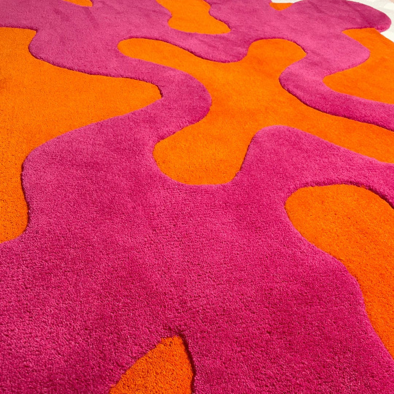 The Splat Rug Pink and Orange