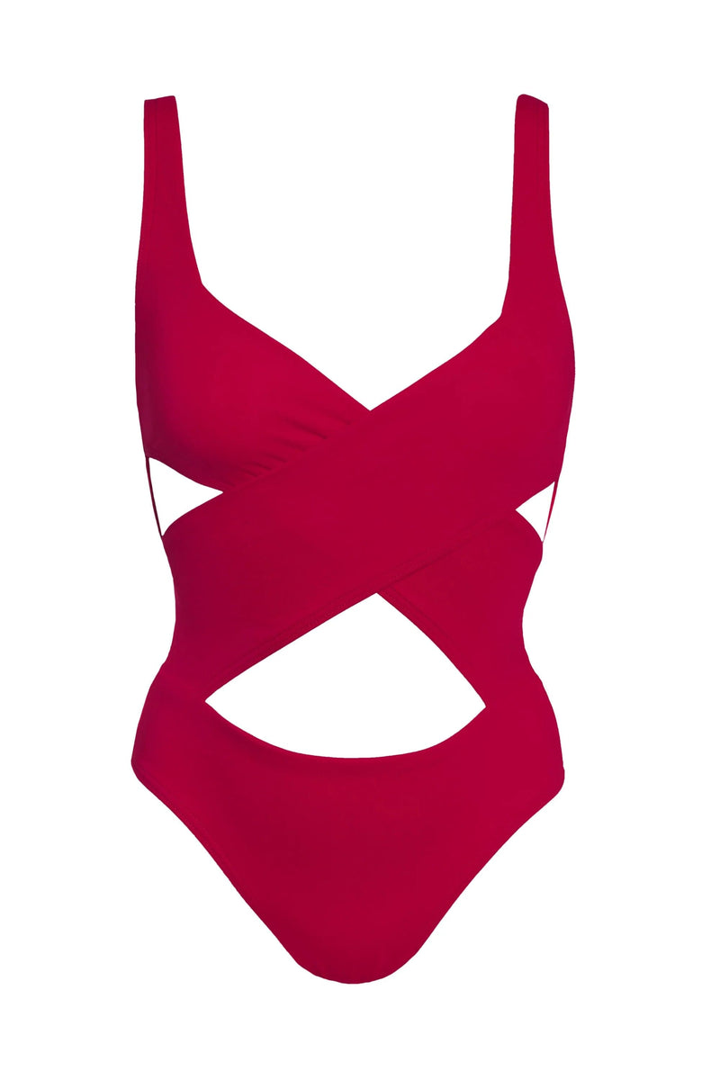 Iris Swimsuit in Bordeaux Red