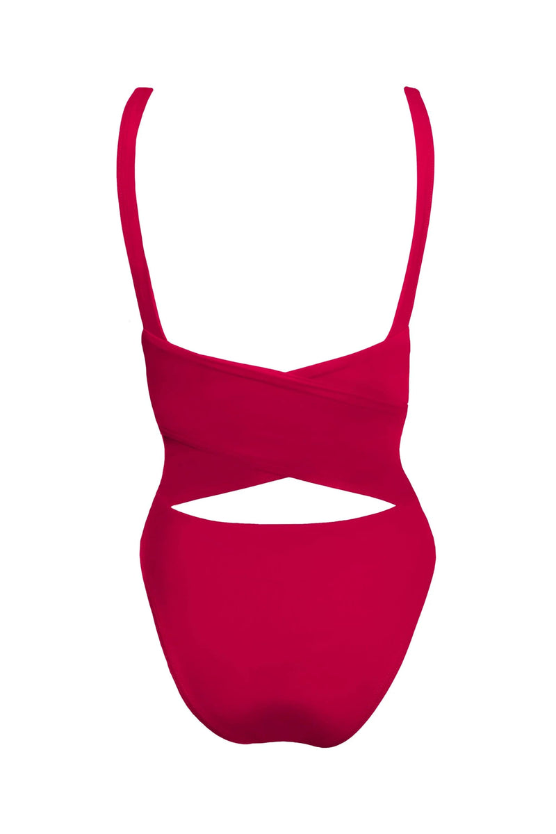Iris Swimsuit in Bordeaux Red