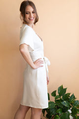 Avena Wrap Dress 100% Tencel in Off-White