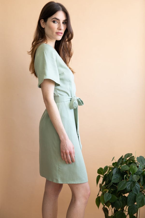 Avena Wrap Dress 100% Tencel in Mint Green