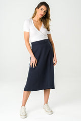 Azurite Skirt Made from Tencel and Linen in Navy