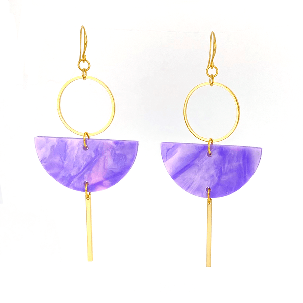 Eclipse Earrings- Periwinkle Pearl