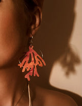 Coral Reef Halo Earrings (Large)- Hot Pink & Tangerine Melange