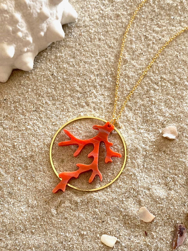 Coral Halo Necklace- Valencia