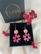 Boucles d'oreilles Bloom - Rose et Fuschia