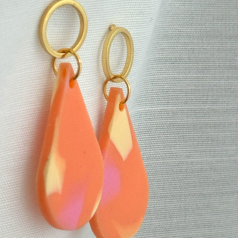 Teardrop Earrings- Peachy Terrazzo