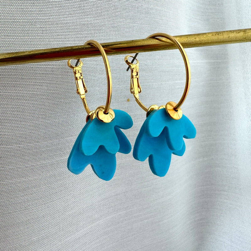 Boucles d'oreilles Mini Petal Stack - Turquoise