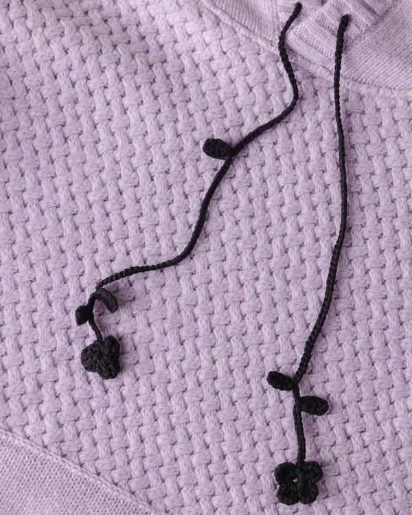 Žilvinas: Lilac Merino Wool Hoodie With Black Strings