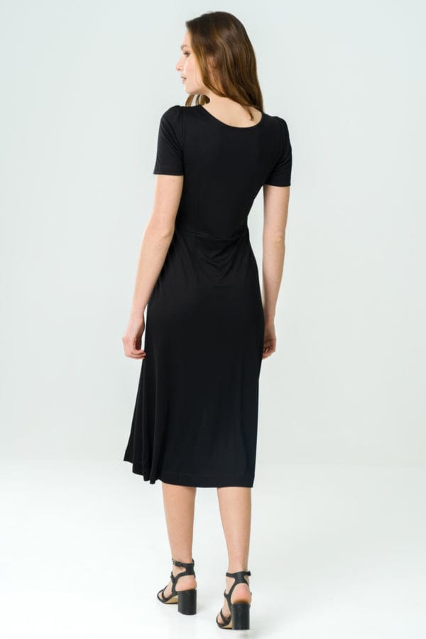 Victoria Midi Dress 100% Tencel in Black