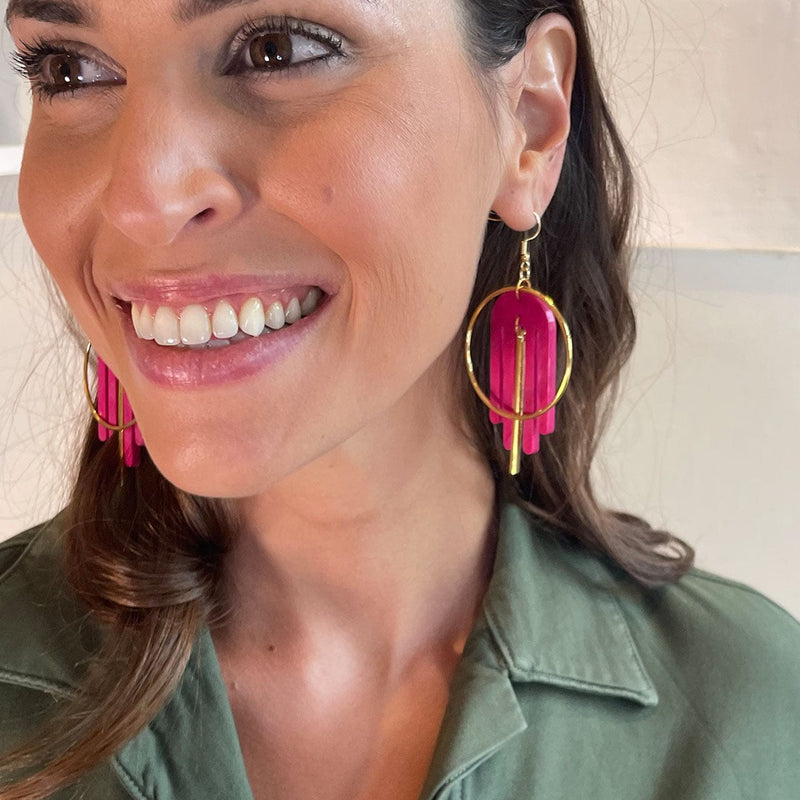 Arch Deco Earrings- Tropical Pink