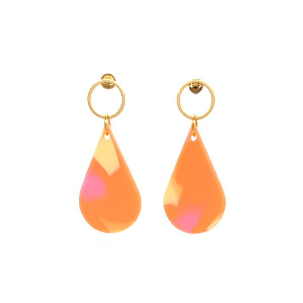 Teardrop Earrings- Peachy Terrazzo