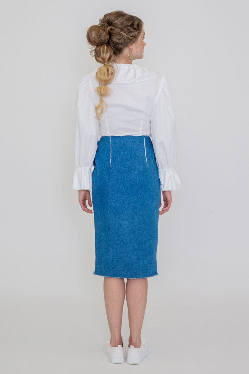 Viana Leftover Denim Wrap Skirt