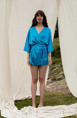 Cosima Night Kimono in Iced Blue
