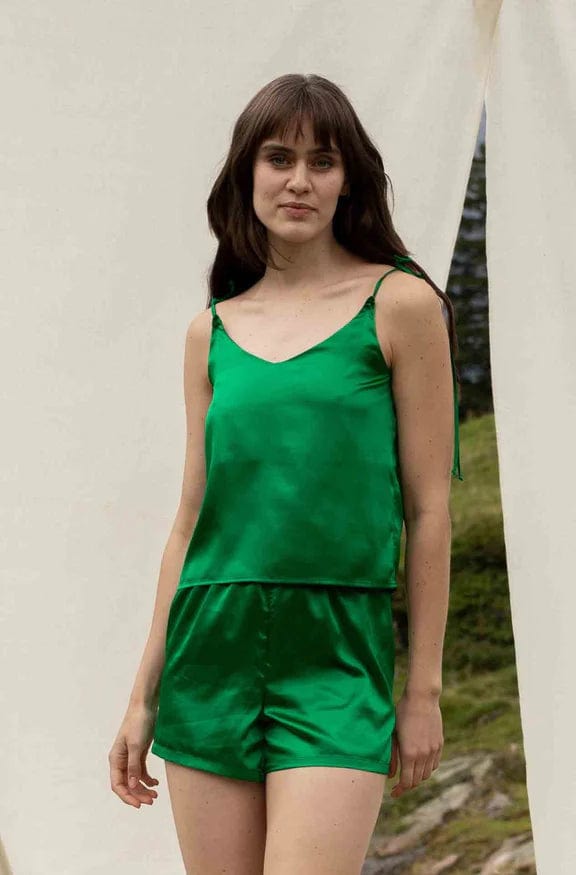 Yuna - Short Pyjama en Plastique Recyclés - Vert