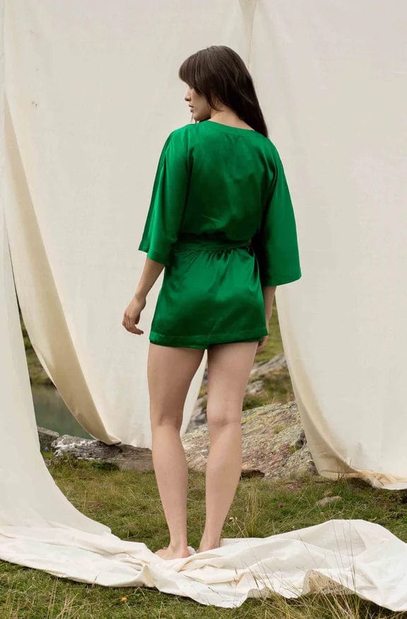 Cosima Night Kimono in Bright Emerald