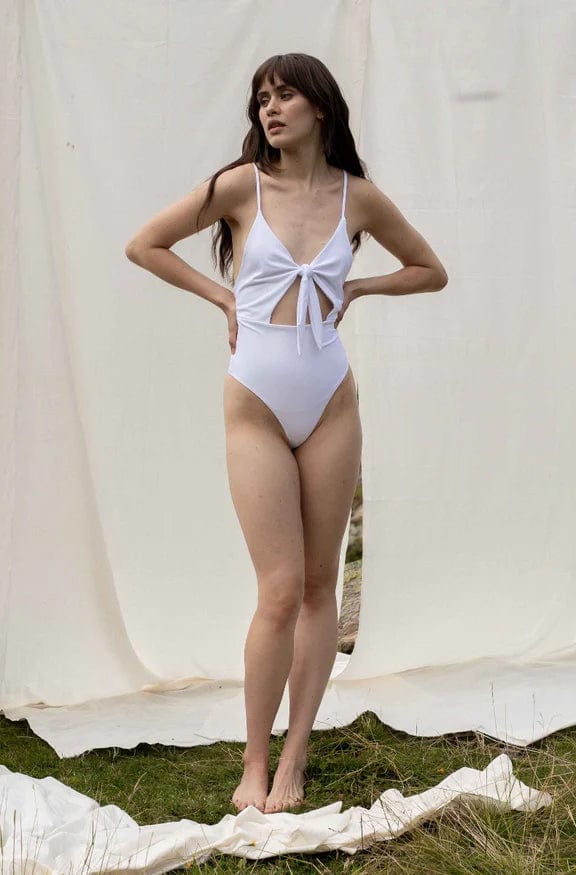 Vianna Econyl Cut Out White Swimsuit