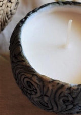 Fresh Coconut Wax Candle in Handmade Ceramic Shell