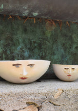 Set of Two Handmade Stoneware Glazed Bowls