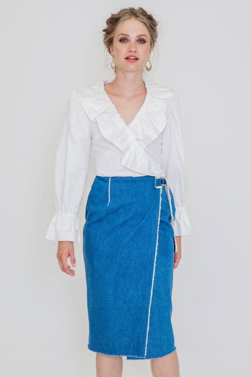 Viana Leftover Denim Wrap Skirt