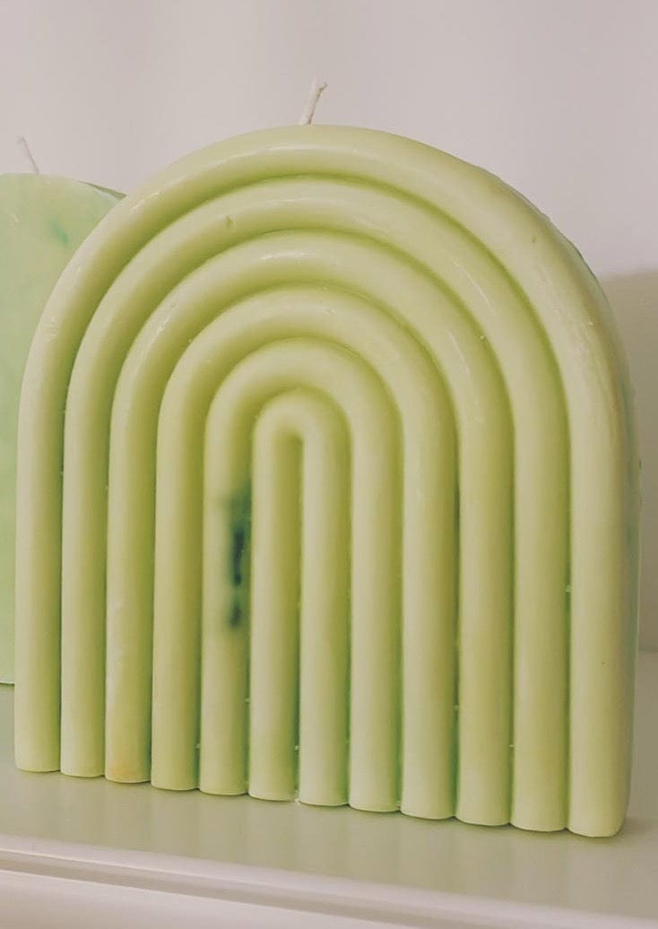 Rainbow Rapeseed Wax Apple Green Candle