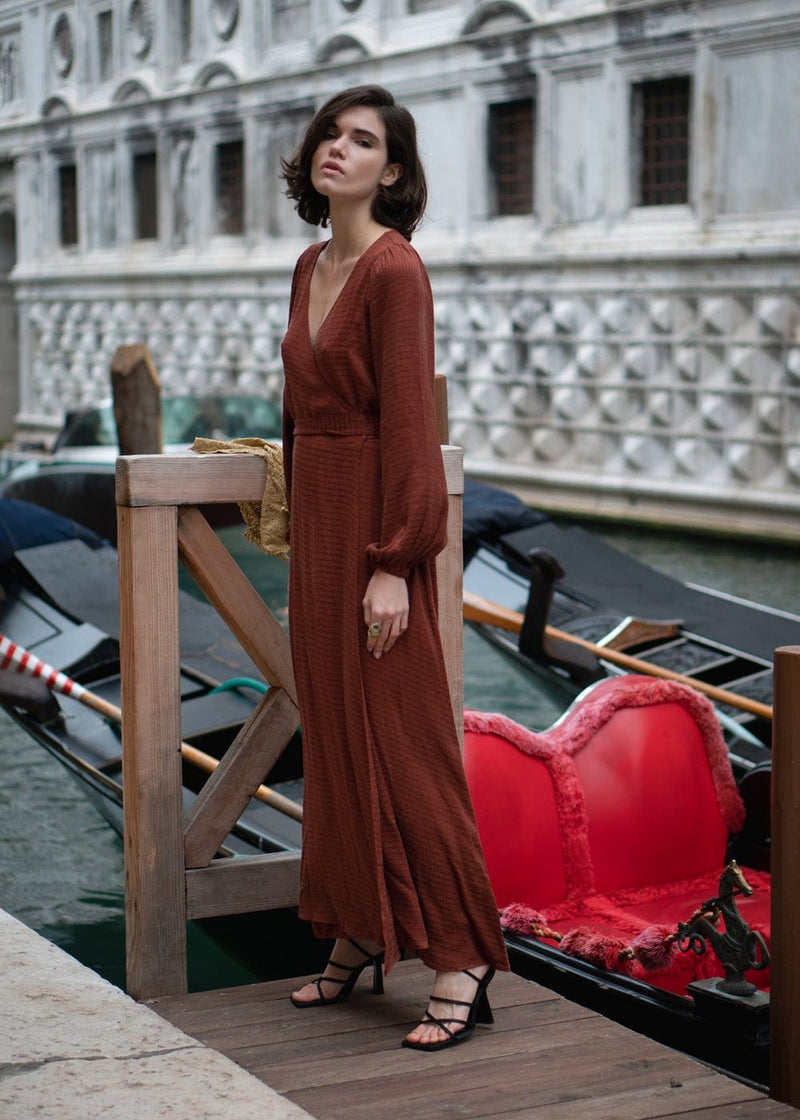 Beatrix Ecovero & Cupro Rust Dress