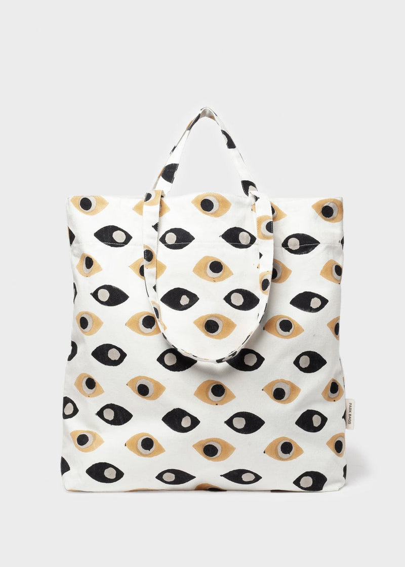 Tote Organic Cotton Bag Eye Block Print