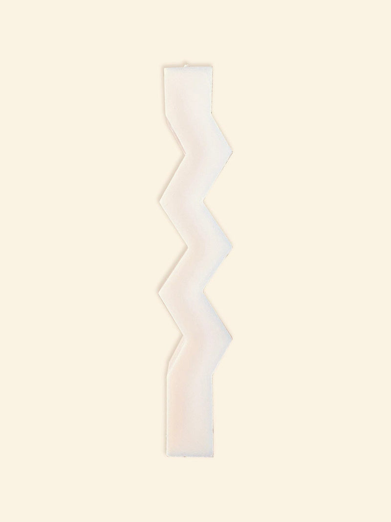 'Les Géométriques' Vegan Wax Zigzag Candle Beige