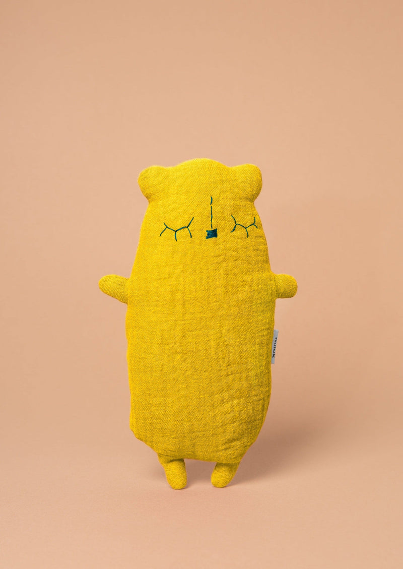 Handmade Swiss Wool Bear in Mustard Yellow